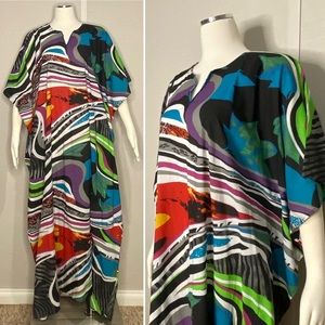 Vintage 90s Expressions multicolor caftan